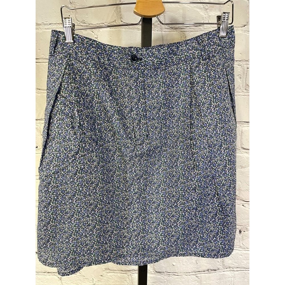 GAP Navy Blue Tiny Floral A-Line Skirt